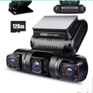 PRUVEEO 360 Degree View 4 Channel Dash Cam Front Inside Left Right, Dash